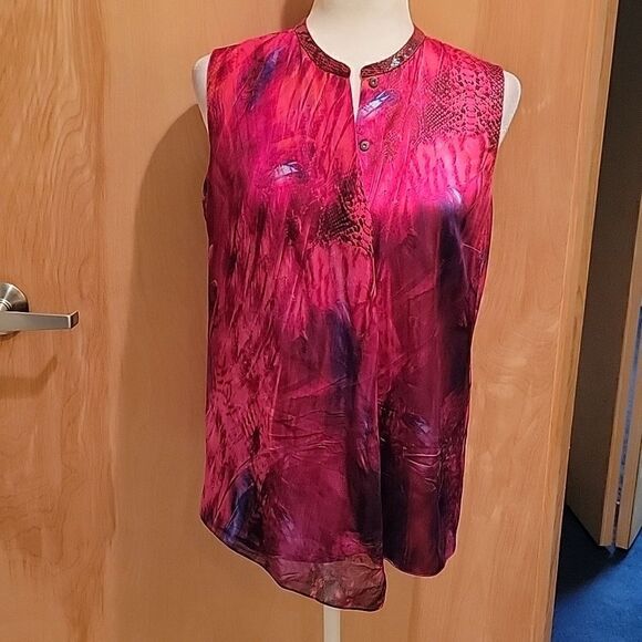 Elie Tahari 100% silk sleeveless blouse - Picture 3 of 11